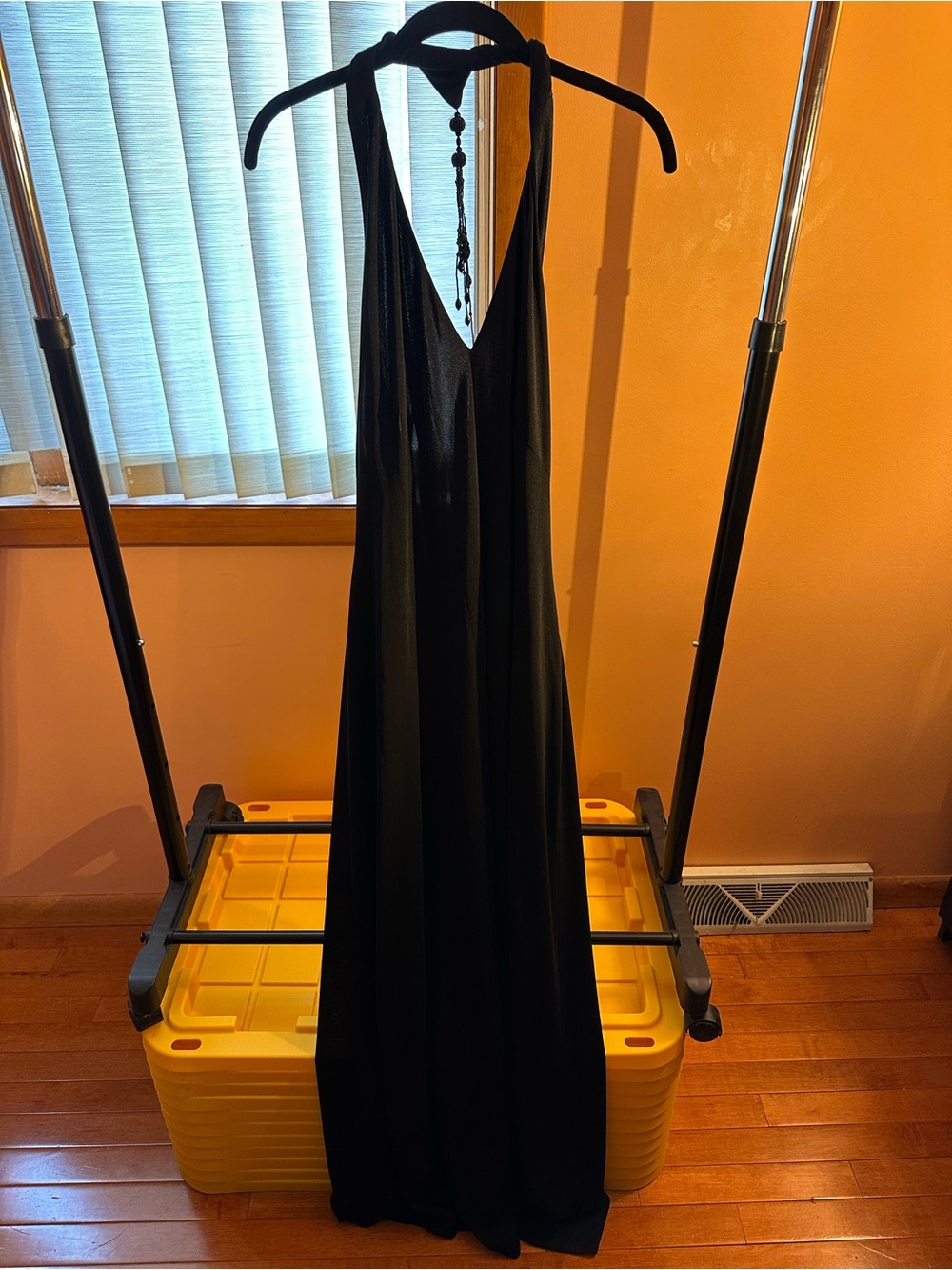 Talbots Black Halter Maxi Dress with V-Neck